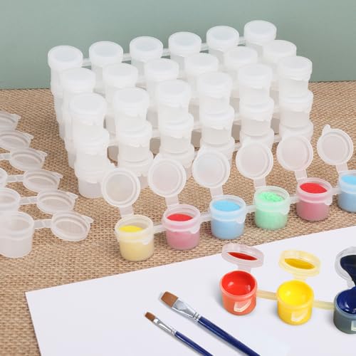 Image of 1770 Pieces 0.1oz Empty Paint Pot, 295 Strips Acrylic Mini Paint Container Strips Storage with Lids for Art Classes, Schools, Outdoor Sketching, and Art Festivals