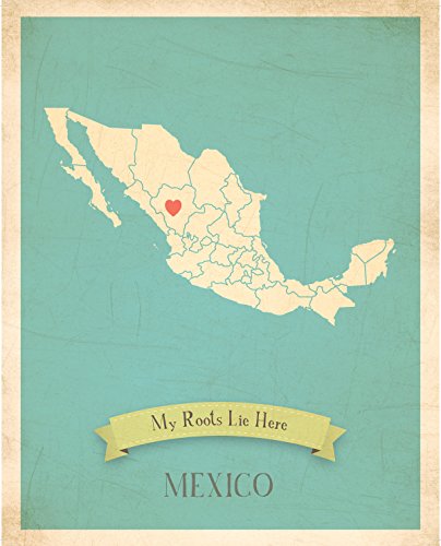Children Inspire Design Kid's Wall Map, My Roots Mexico Personalized Wall Map 11x14, Kid's Mexico Map Wall Art, Wall Art Print, Nursery Decor, Nursery Wall Art