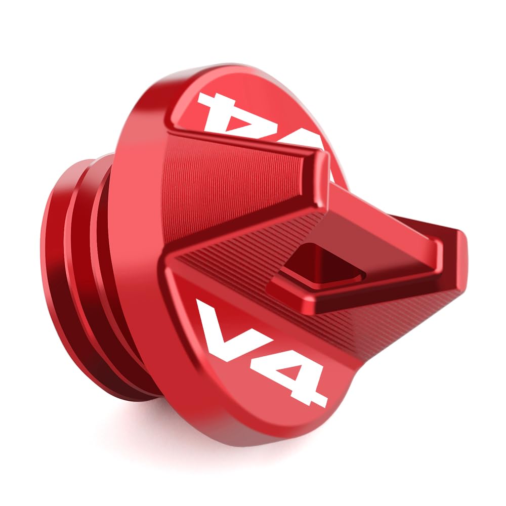 Modeer Pokrywa wlewu oleju do motocykla kompatybilna z Du&cati Diavel V4 2023/2024| Multistrada V4/S 2021/2022/2023 2024 | Panigale V4/S/R 2022 2023 2024, akcesoria (czerwona)