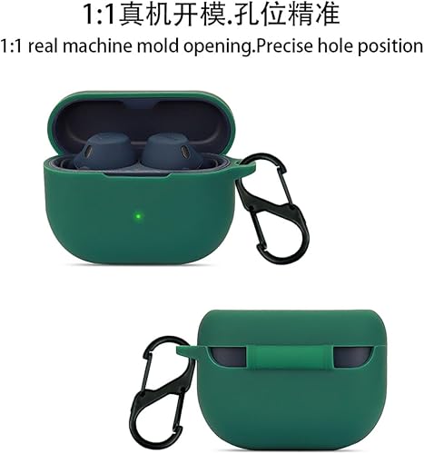 Miniatura 6 de DAYJOY - Juego de 2 fundas protectoras de silicona suave compatibles con Jabra Elite 10Elite 8 Active con llavero (negro y azul)