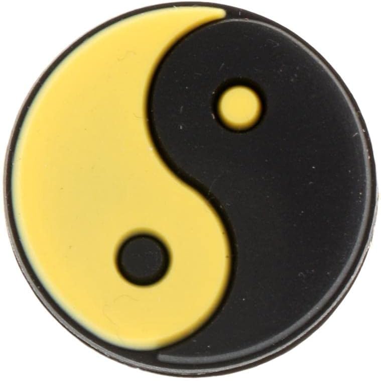 2X 6 Pieces Tennis Racquet Dampener Shock Absorber Damper Vibration Dampener Firm Silicone Comfortable Yin Yang Pattern Suitable for Tennis
