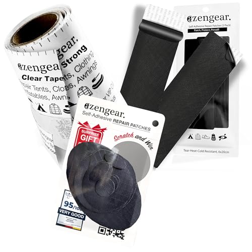 Parches negros para reparar chaquetas de plumas y cinta impermeable de PVC para tiendas