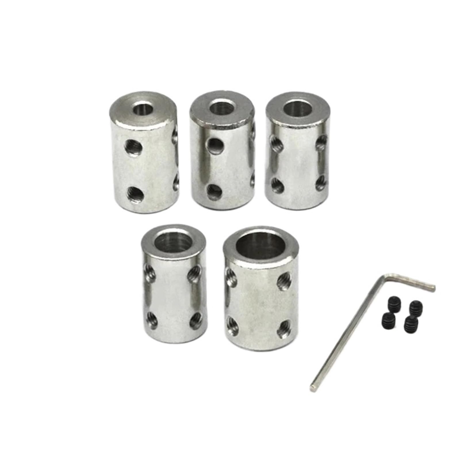 1 juego de acoplamiento rígido for eje de 4 mm/5 mm/6 mm/8 mm/10 mm, conector de acoplamiento de eje for motor CNC, manguito de transmisión de acero(4mm-4mm)