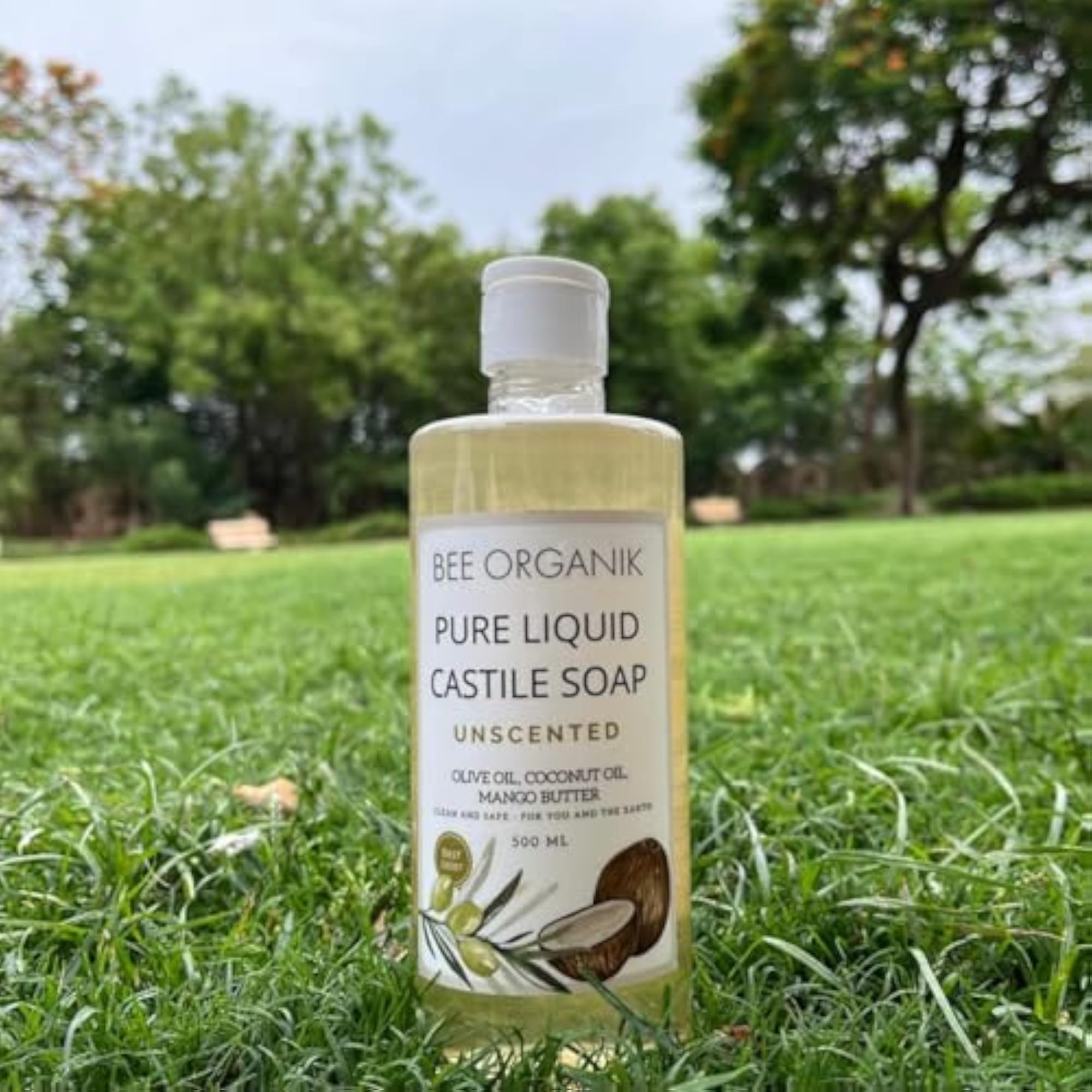 Liquid Castile Soap 500ml, Unscented and Gentle