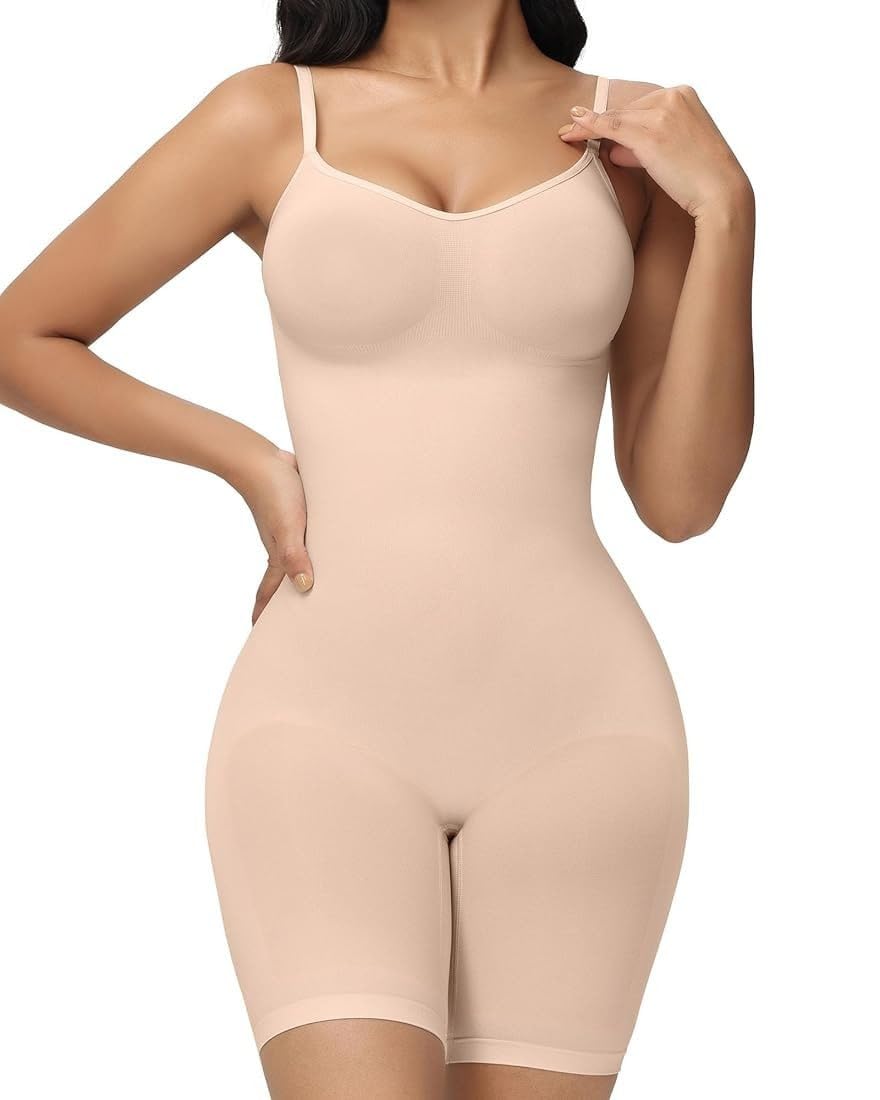 Seamless Waist Trainer Bodysuit, Round Neck Full Body Shaper with Tummy Control, Butt Lifter Compression Shapewear for Women-image-30