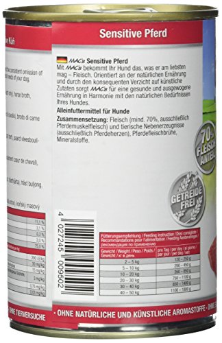 Mac's Mono Sensitive Pferd Pur, 6er Pack (6 x 400 g)