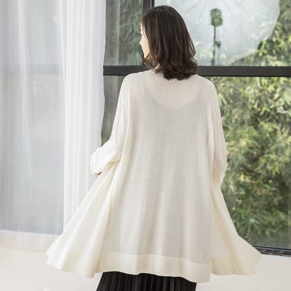 Kardigan Damski, Długi, Dzianinowy Kardigan, Płaszcz Kimono, Gładki, Biały, Lniany Kardigan, Długi Rękaw, Kardigan Z Otwartym Przodem, Wiosenny, Luźny, Plażowy, Narzutka, Kurtka