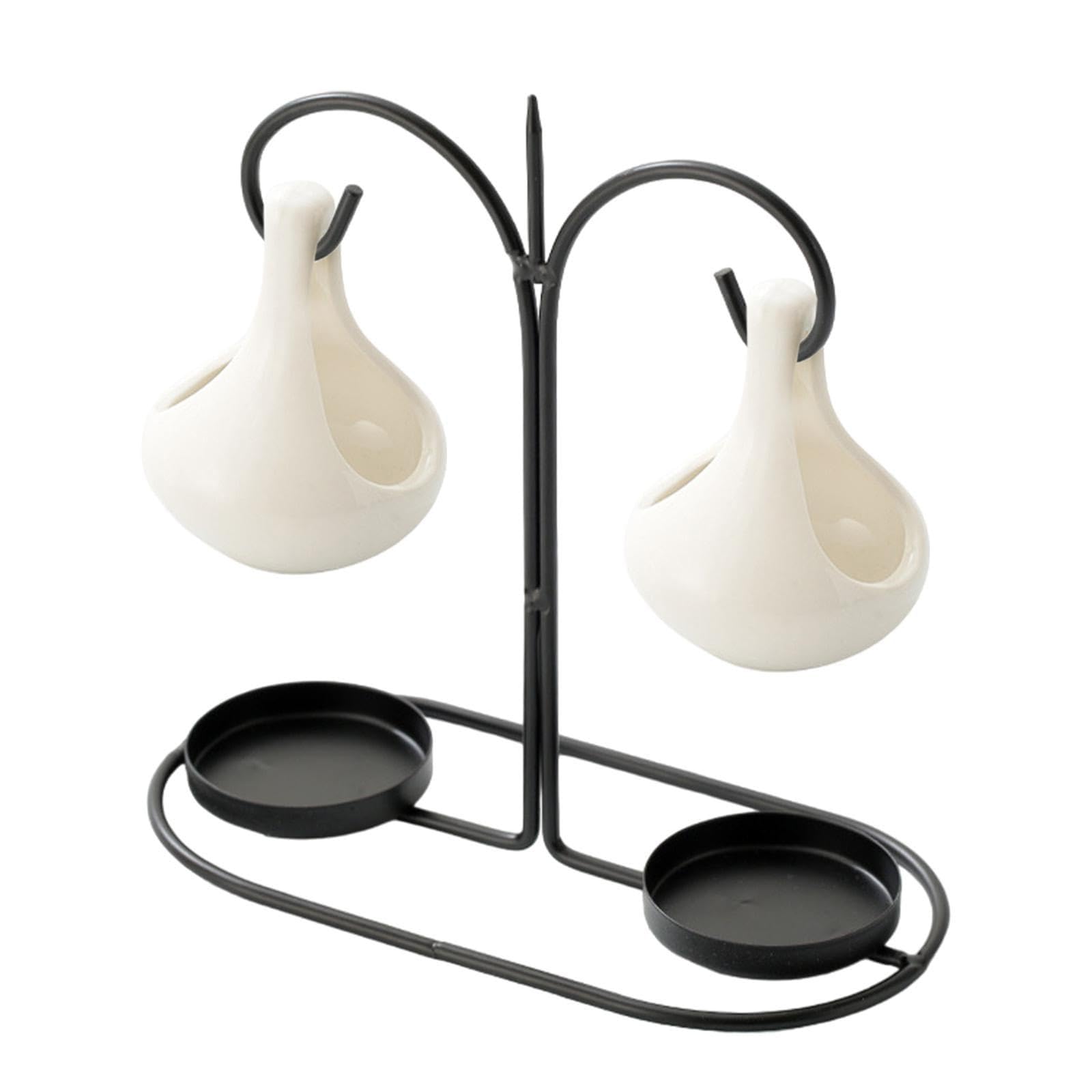 Doppio Hanging Ceramica Bruciatori Olio Essenziale Aromaterapie Diffusore Con Metallo Tealight Holder Per Decors Casa Melt Warmer