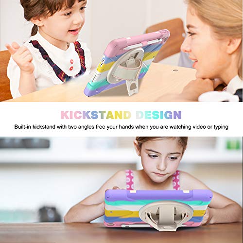 Rantice Ipad 9Th/8Th/7Th Generation Case For Kids, Heavy Duty Rugged Shockproof Drop Protection Cover With 360 Stand, Pen Holder & Hand Strap & Shoulder Strap For Ipad 9Th/8Th/7Th Gen 10.2 Inch #TOP5