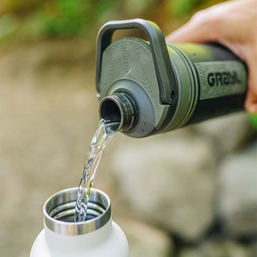 Grayl UltraPress Outdoor- & Reisewasserfilter | für 150L Wasser | Filterkartusche wechselbar | Covert Black mit 2 Ersatzfilter