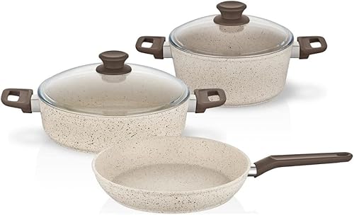 ZLXDP - Juego de 5 utensilios de cocina, utensilios de cocina, cacerola, ollas y sartenes, juego de cocina de acero inoxidable de granito no