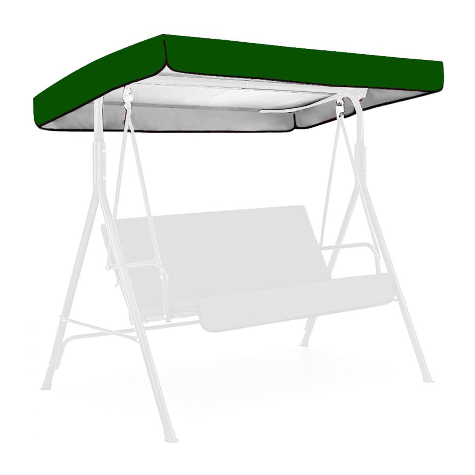 Tettuccio di ricambio impermeabile per altalena Hollywood a 3 posti, 191 x 120 cm, protezione UV, per altalena da giardino, colore verde scuro