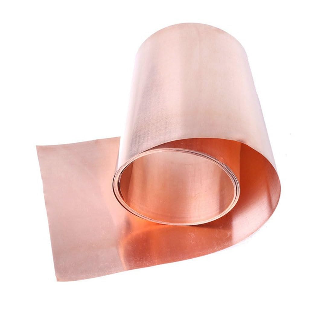 Bobina for nastro in lamiera di rame rosso T2 - Spessore 0,1-1 mm, Larghezza 10-300 mm for progetti fai da te domestici(0.5x150mm)