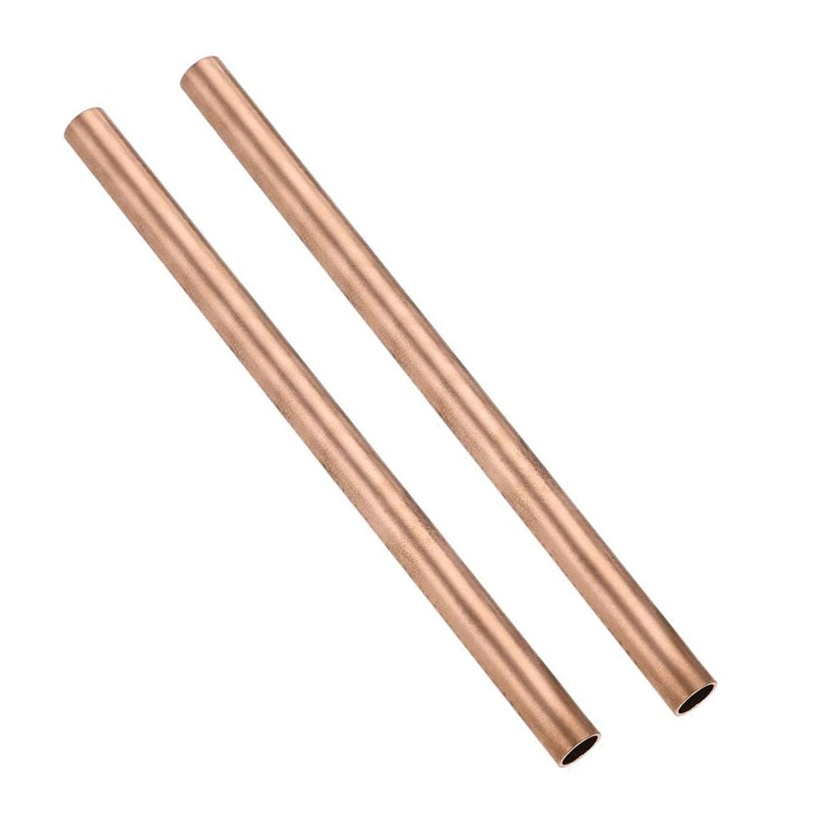 UZAMIRLEX Copper Tubes Pipe, Copper Round Tubing Pack Of 2 T2 500mm Length 5mm OD Wall Thickness 0.2-1(5x1x500mm)