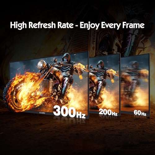 Image of CUNPU 24.5 Inch 1080P 300Hz Premium Gaming Monitor for FPS Gamers, AMD FreeSync & NVIDIA G-SYNC Compatible, 1ms MPRT VA Panel, HDR400, 100% sRGB, VESA 100x100mm