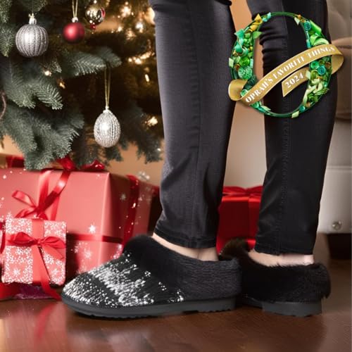 Image of Dearfoams Women's Memory Foam Cozy Soft House Slippers Gifts for Women Hannah Knit Clog House Shoes