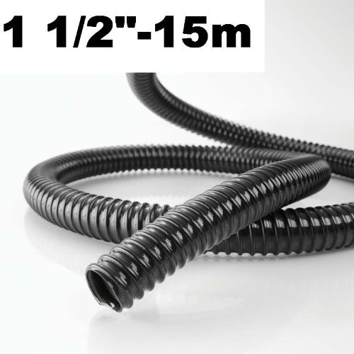 Pond Spiral Hose 15 m 38 mm 1.5 Inch Black