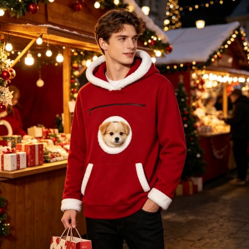 Cat Hoodie with Pouch Christmas Sweatshirt Kangaroo Pocket Dog Pouch Hoodie - image 4