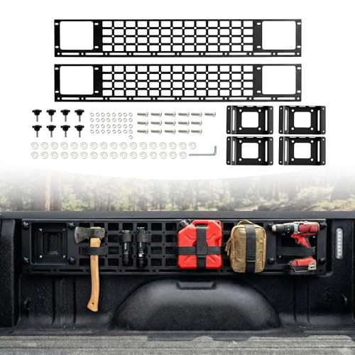 Side Truck Bed Molle Panel Rack System Compatible with 2019-2026 Ford F150 Only 5.5ft Bed Accessories, Truck Storage Organizer Tools Rack, Rear Cargo Shelf Replacement, Truck Bed Organizer & Storage