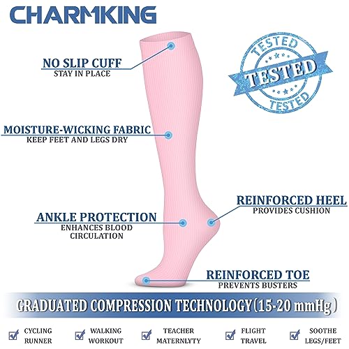 Image of Copper Compression Socks (3 Pairs), 15-20 mmhg is BEST Athletic & Medical for Men & Women, Running, Flight, Travel, Nurses - Boost Performance, Blood Circulation & Recovery