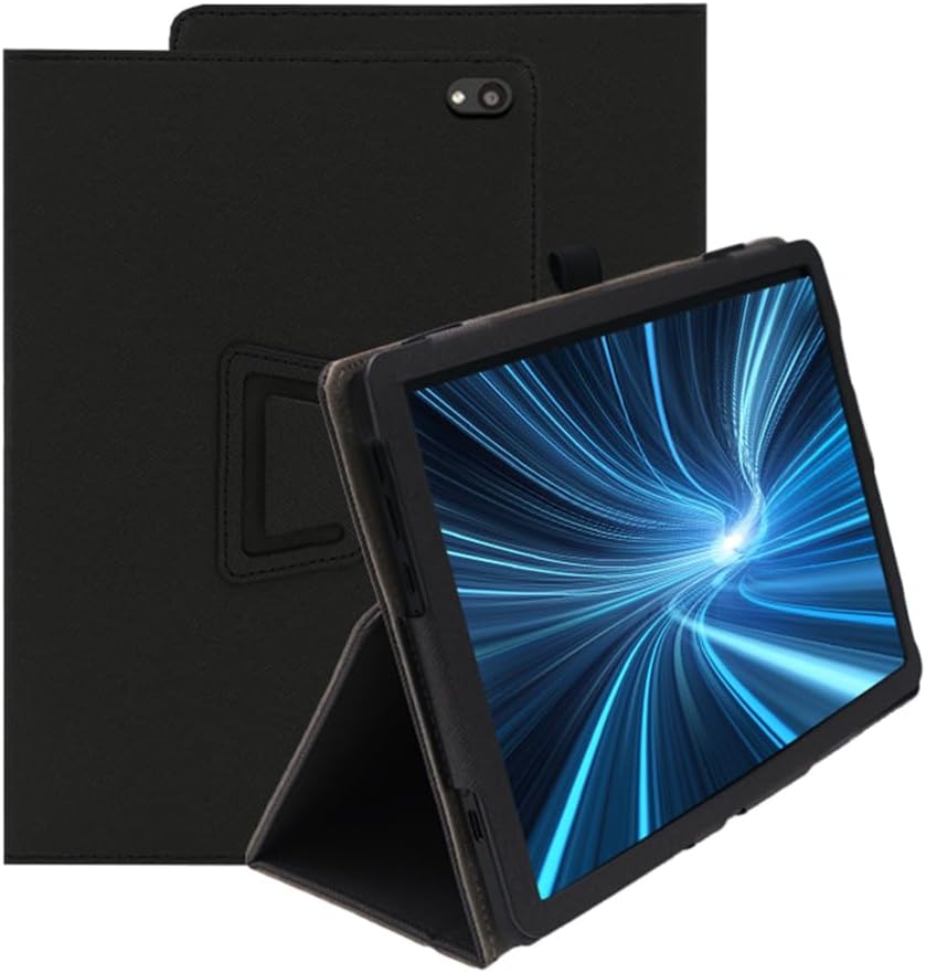 Compatible with DIGNO Tab2 5G KC-T306 10.1-INCH Tablet case, Full Coverage Ultra Slim PU Leather Cover Case Folding Stand Cover Protective Tablet Hand Strap Magnet (Black)