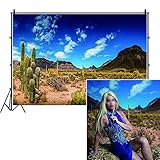 LFEEY 10x8ft Desert Cactus Backdrop for Photography Western Blue Sky Muntains Green Large Prickly...