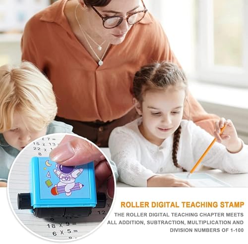 Image of Math Roller Stamps for Kids | Smart Multiplication Teaching Stamp | 1-100 Practice Learning Tool for Preschool, Kindergarten & Home School Teachers