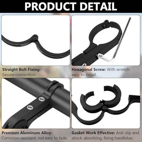 GOWTX Aluminiumlegierung Lenker Extender, 30 cm Lenkerverlängerung mit Schraubendreher, Doppel Bike Lenker Extender für GPS, Kamera, Taschenlampe uvm.