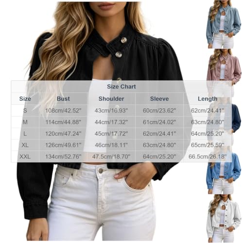 Cropped Jean Jacket for Women Lightweight 2026 Summer Fall — view 4
