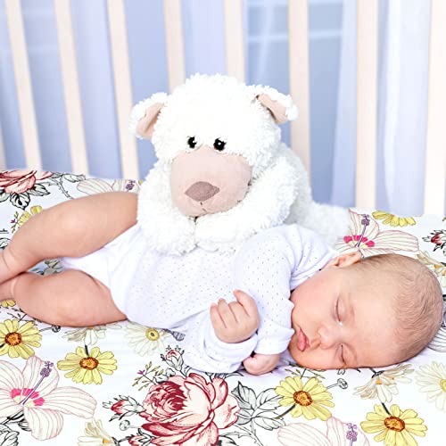 Image of Crib Sheets for Girl Boy, HNHUAMING Crib Sheet Fitted Fits for Standard Crib & Toddler Mattresses, Ultra Soft Breathable Baby Crib Sheets Neutral 52'' X 28'' inch Boho Crib Sheet, Daisy Floral