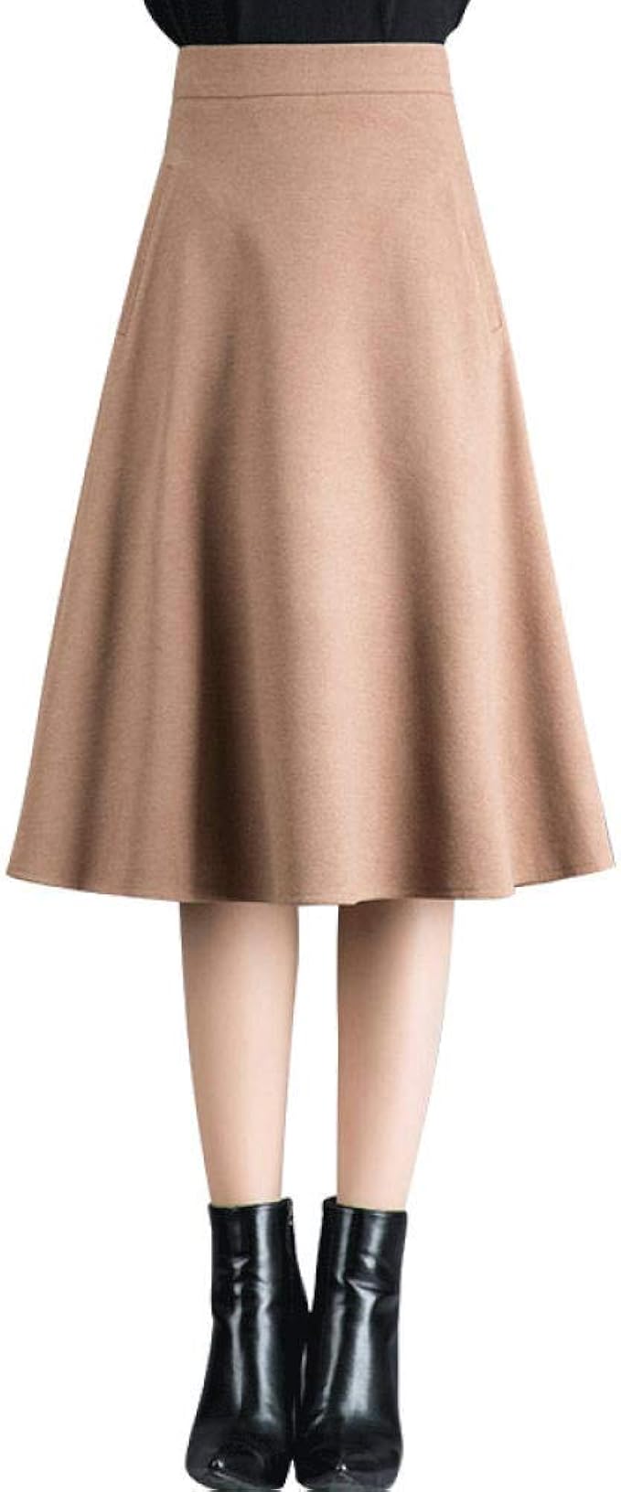ERTYUIO Short Skirt High Waist Woolen Skirt Female MidLength Fashion A