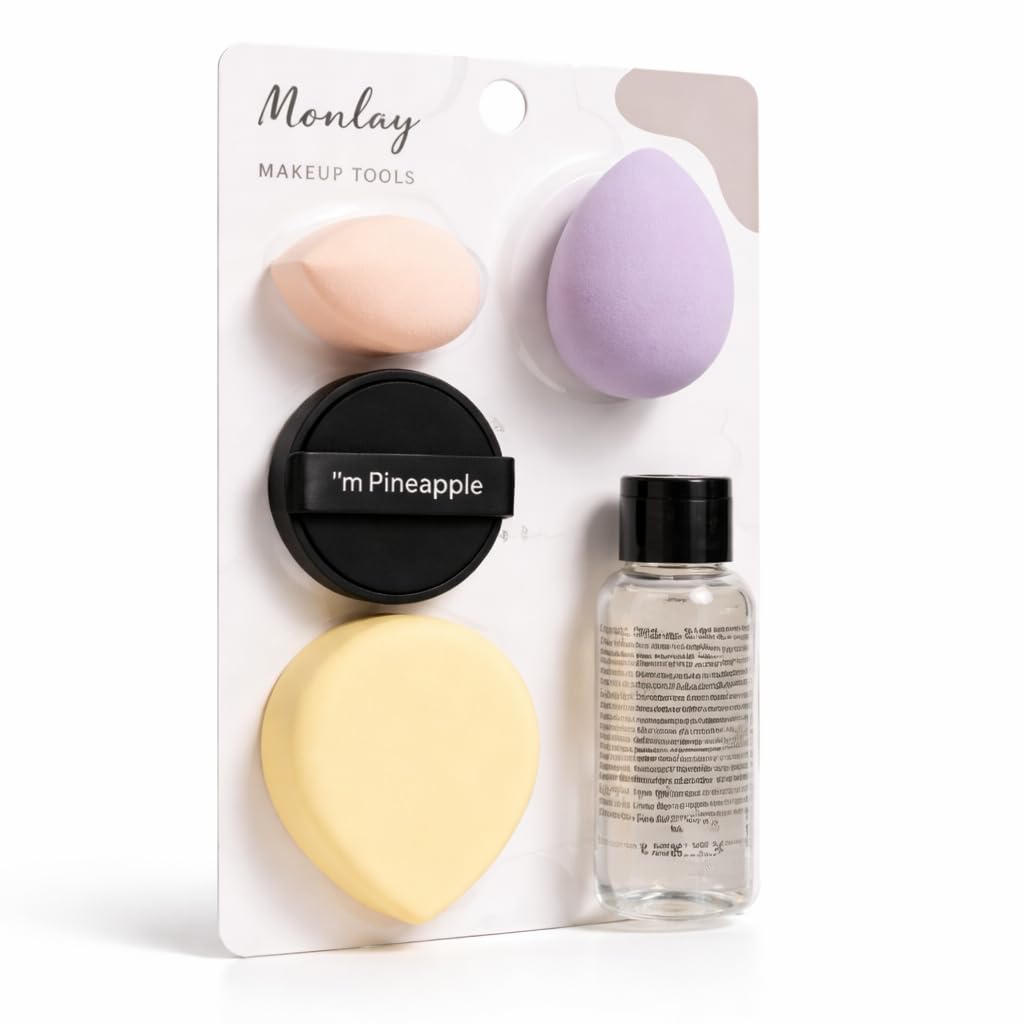 Makeup Sponge & Puff Set & Sponge Cleanser | Premium Beauty Blender Kit with Round & Teardrop Puffs | Soft, Reusable Sponges for Smooth Foundation & Face Makeup-image-20