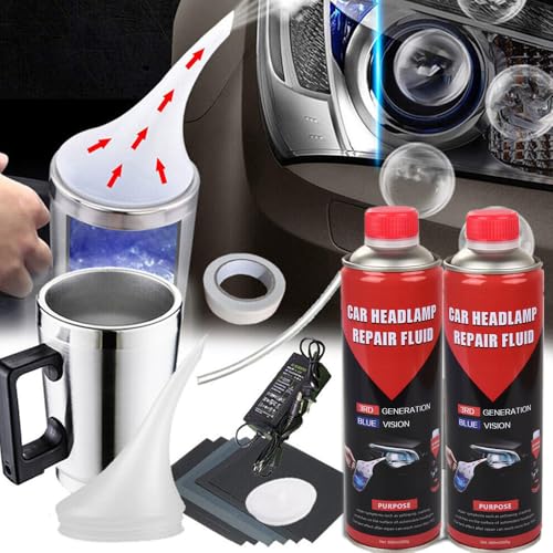 800+800g Scheinwerfer Reparatur Set DIY Auto Headlight Vapor Renovation Kit Scheinwerfer Aufbereitung Set mit EU-Stecker Scheinwerfer Bedampfen Set Reparatur für Vergilbungen Kratzern Flecken