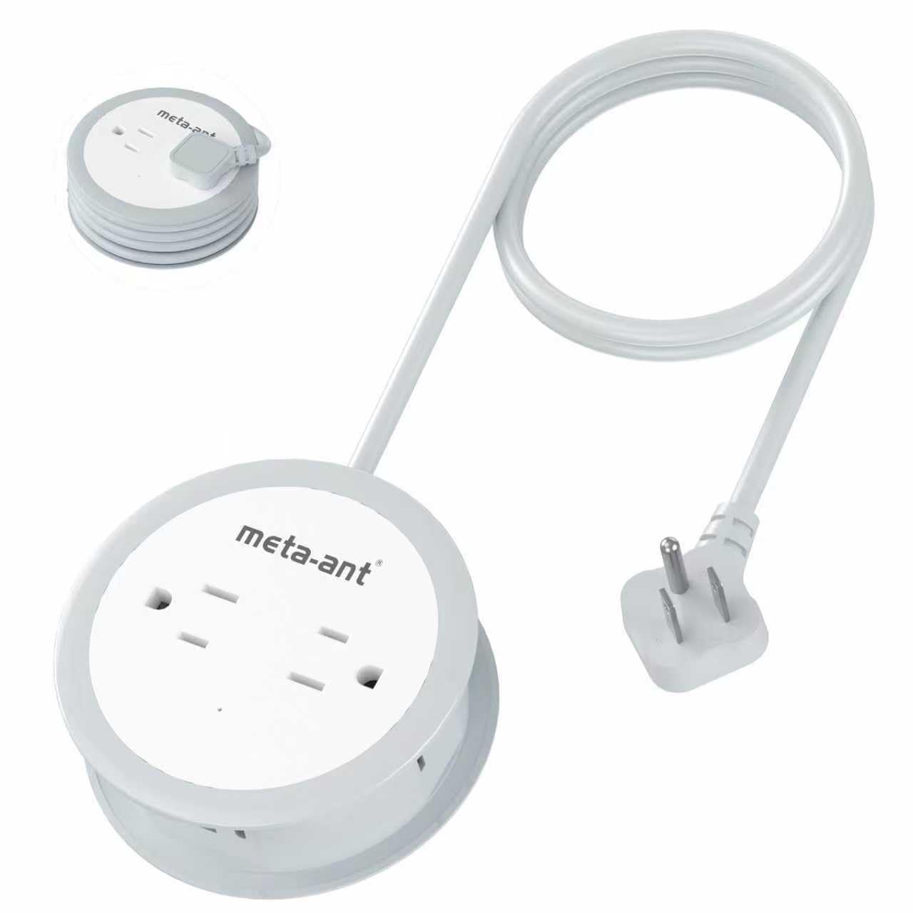 Cruise Approved Power Strip with USB C, Travel Power Strip with 4 AC Outlets, 3 USB Ports (1 USB-C), Cruise Approved Extension Cord, Flat Plug, No