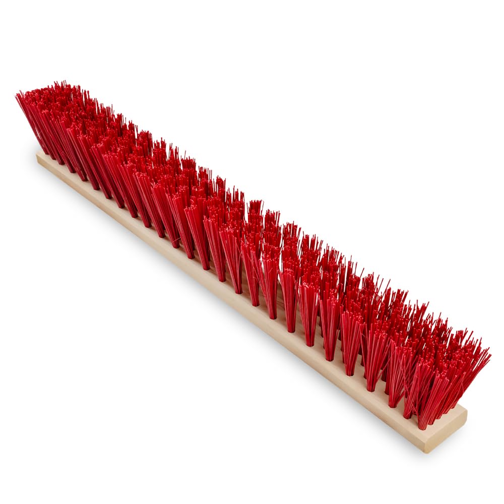 2 Stück Straßenbesen 60 cm mit Stiel 150 cm Holz draußen Gartenbesen Industriebesen Robuster Outdoor Besen mit Stabilen Borsten für Hof Garten und Gehwege (60cm + Stiel 150cm)