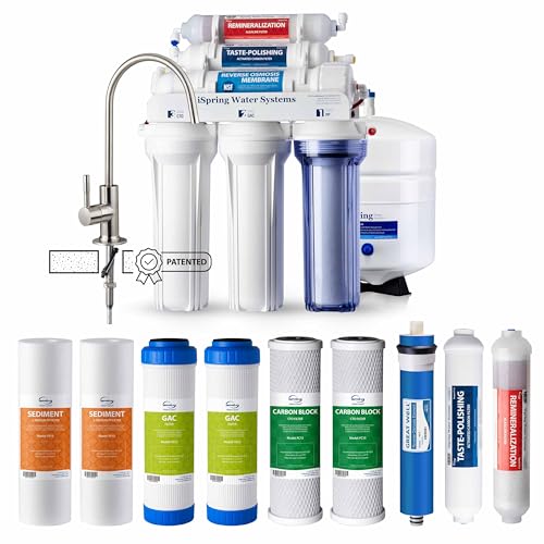 Image of iSpring RCC7AKF3 Value Pack, Alkaline 6-Stage Under Sink Reverse Osmosis Water Filter System, Patented Easy-Mount Faucet for Effortless Installation, Additional 3 Pre-Filters Included
