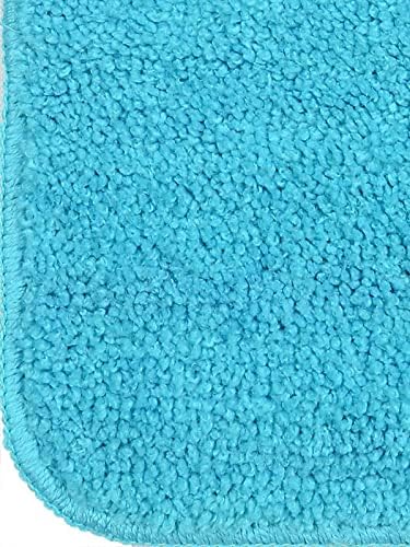 Image of Shree JEE Home Solid Microfibre Bathroom Mat Soft and Non-Slip Mat for Kitchen Door and Bedroom (40x60cm) Pack of 2 (Aqua)