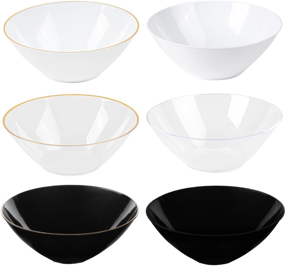 6 oz White Party Bowls - Disposable Plastic Bowls, Bulk Case of 600 - Catering, Parties, Restaurant & Food Service