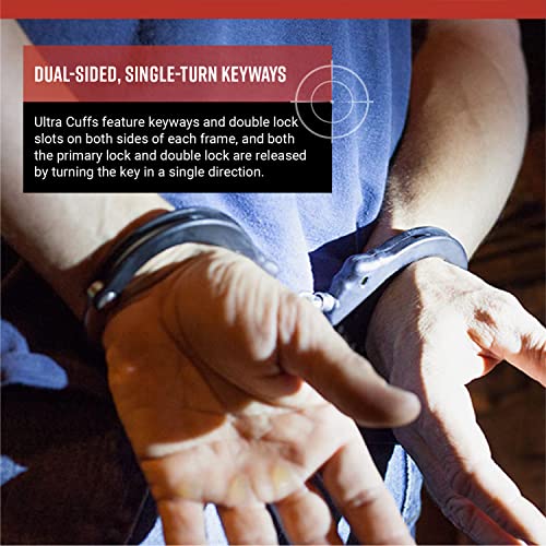 Asp Ultra Double-Locking Chain Handcuffs, Forged Aluminum Restraints, Professional Cuffs For Tactical Gear, Alloy Steel, 1 Pawl #TOP2