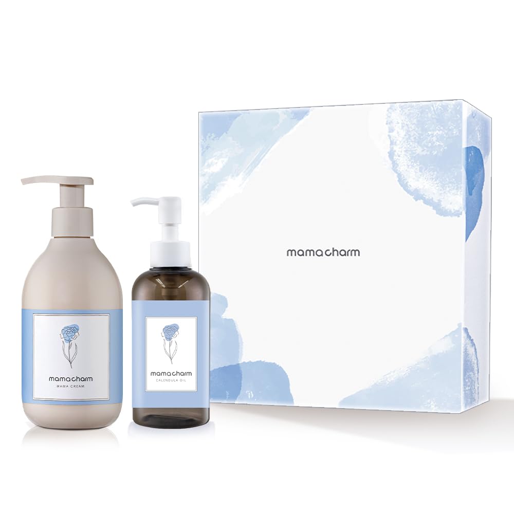 mamacharm マタニティ スキンケアセット 保湿クリーム 微香タイプ 柑橘系アロマの香り カレンデュラオイル 乾燥肌 無添加 妊婦 ママクリーム ママチャーム