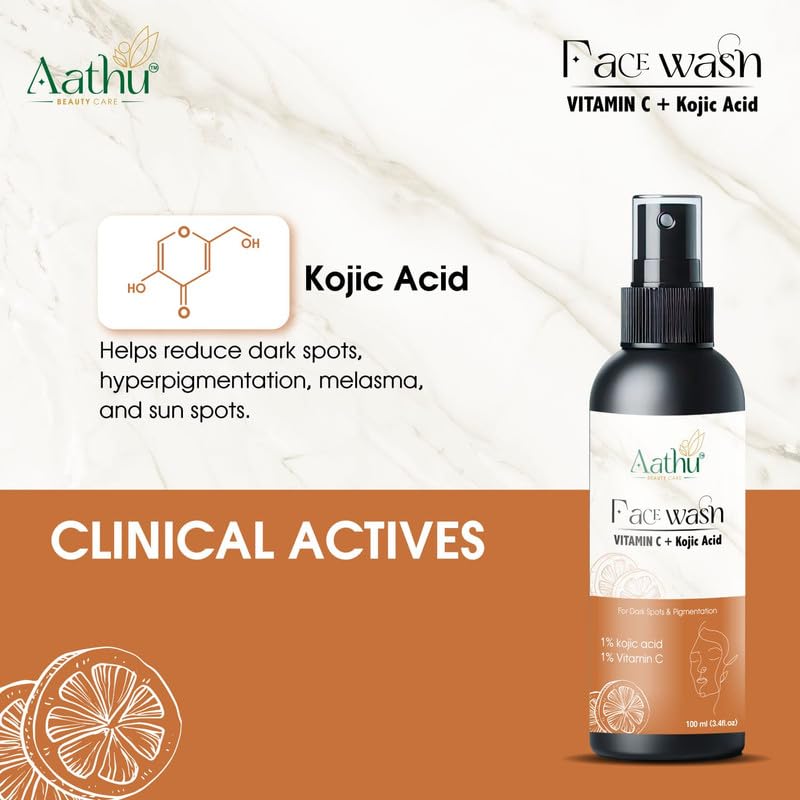 Aathu Face Wash As Vitamin C Andkojic Acid (Pack 2) | White |200g | Scented | For Personal Care and Use 2