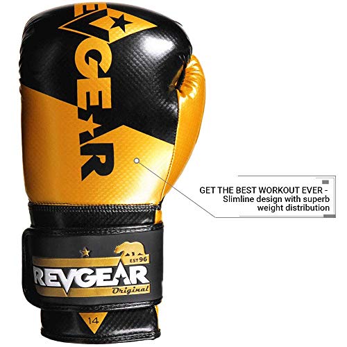 Revgear - Pinnacle Boxing Glove (Gold/Black, 12 Oz) #TOP2