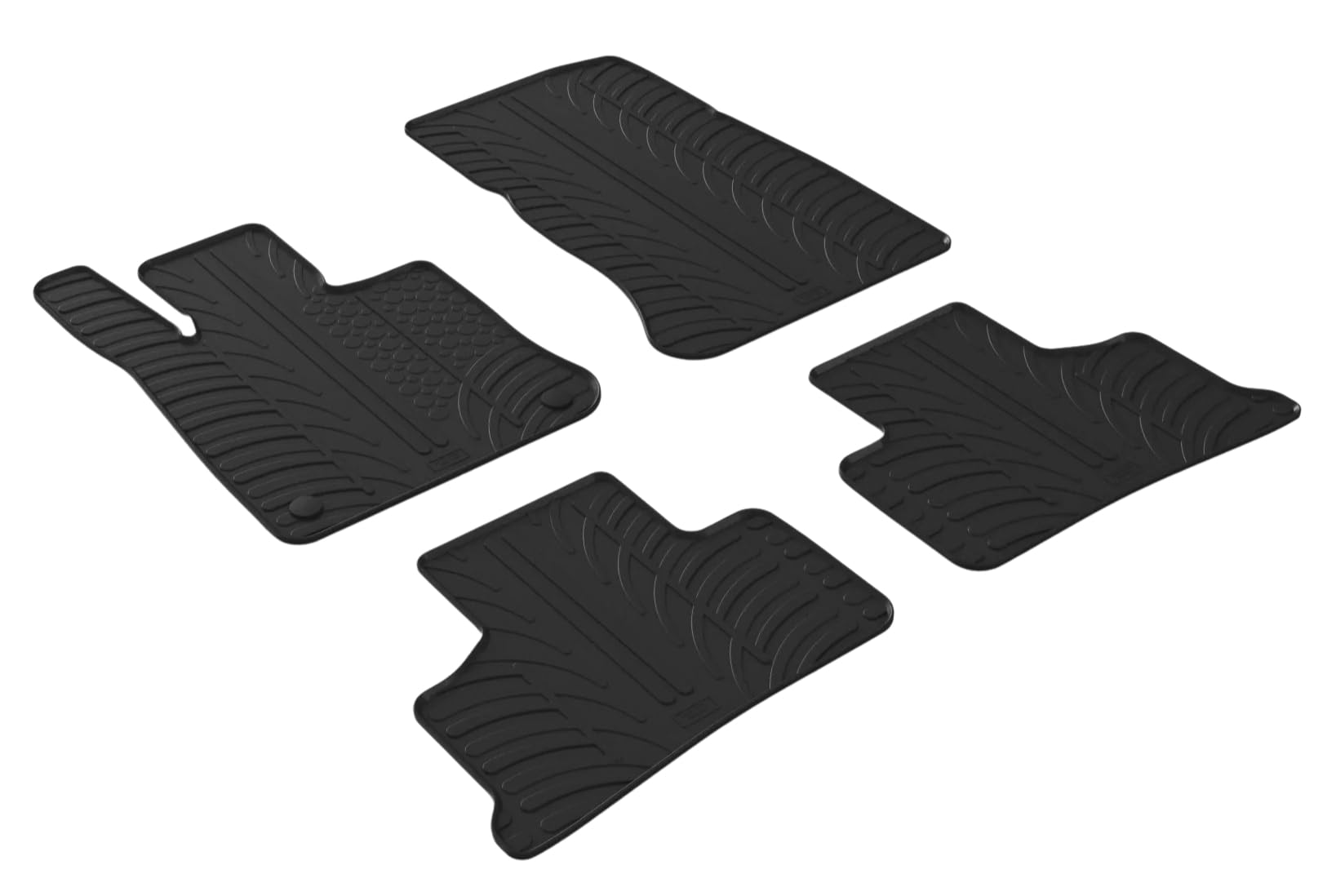 Gledring Set of rubber mats compatible with Mercedes GLC (X254) MHEV 2022 (T profile 4 pieces + mounting clips)