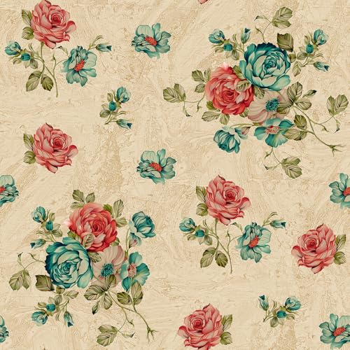 VaryFloral Vintage Floral Peel and Stick Wallpaper Antique Victorian Mid