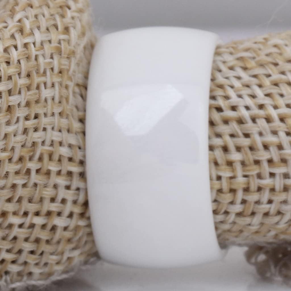 12mm High Polished Classic Simple Plain White Ceramic Wedding Band Ring White 6 image 3 of 5 B0B5ZQLPKC