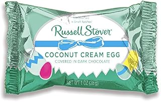 Russell Stover Coconut Cream Easter egg, covered in Dark Chocolate, 1 ounce egg (Pack of 18)