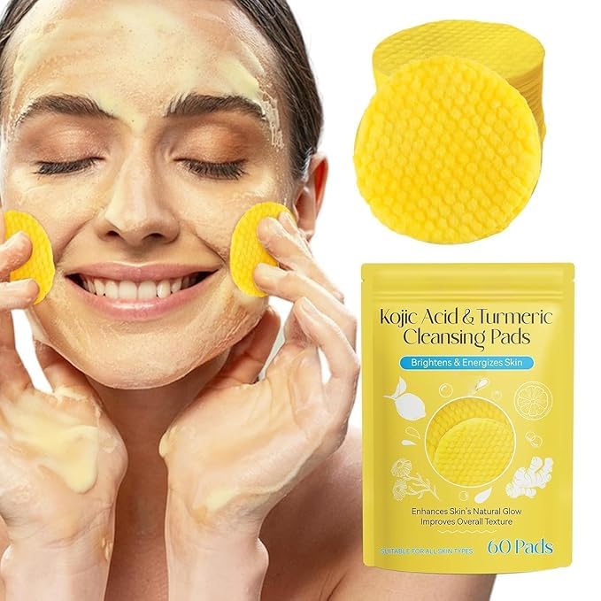 Brightening Kojic Acid and Turmeric Cleansing Pads for Face, Exfoliating Facial Scrub with Vitamins, Enhances Natural Glow, 60 Pads-image-33