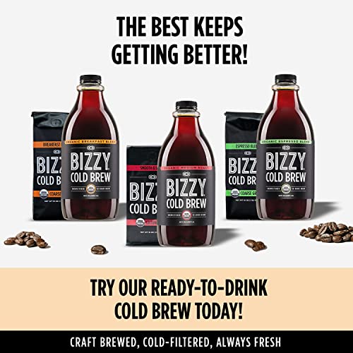 Bizzy Organic Cold Brew Coffee Smooth & Sweet Blend Coarse Ground