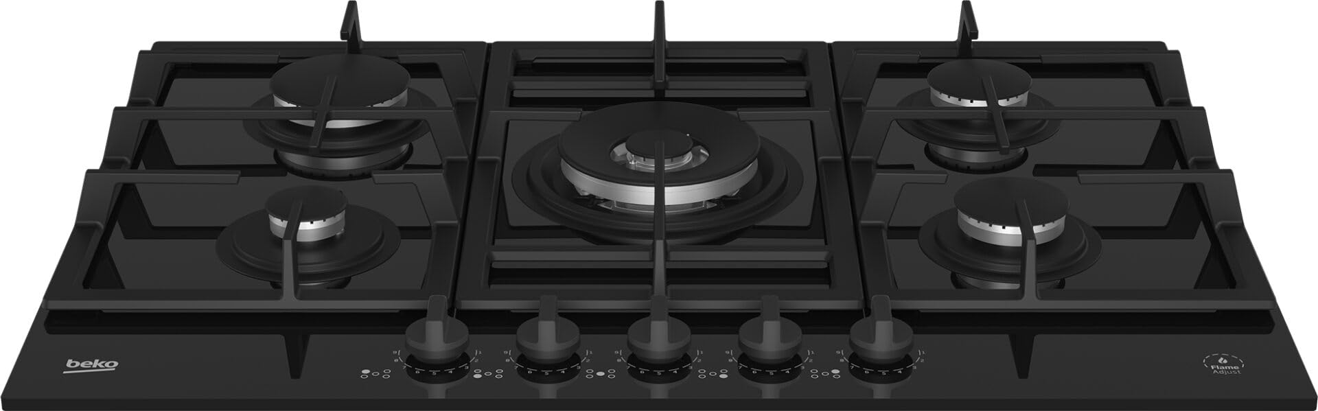 HILW75325SDX - Piano cottura a gas, n° 5 fuochi, nero, 75 cm