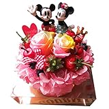 結婚祝い ディズニー フラワーギフト レインボーローズ プリザーブドフラワー ケーキ 誕生日プレゼント ノーマル ミッキー＆ミニー ケーキ プリザーブド